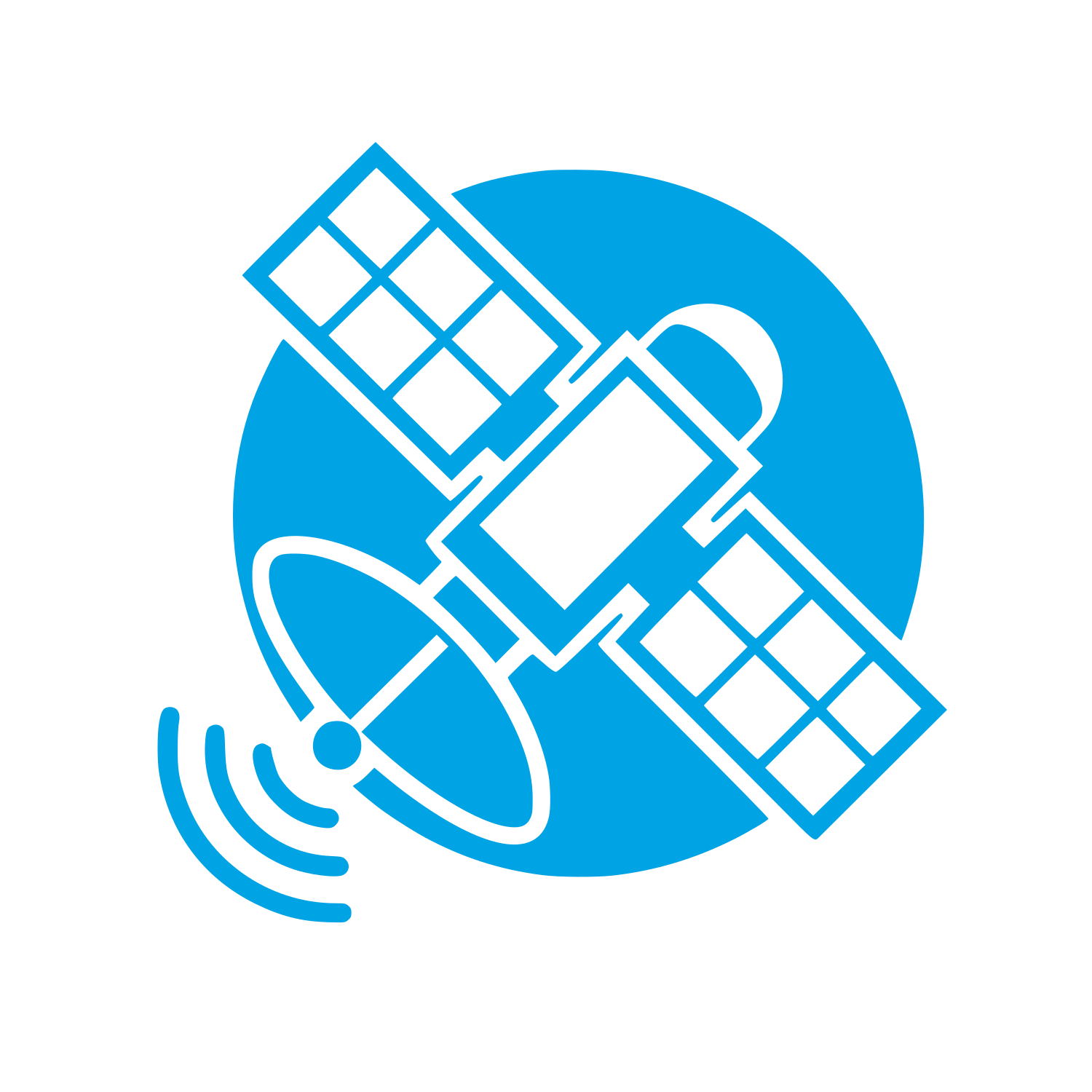 Satellite Dish Signal Logo #00a3e4