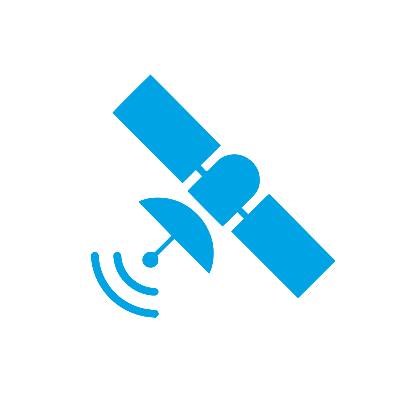 Satellite Dish Signal Logo #00a3e4