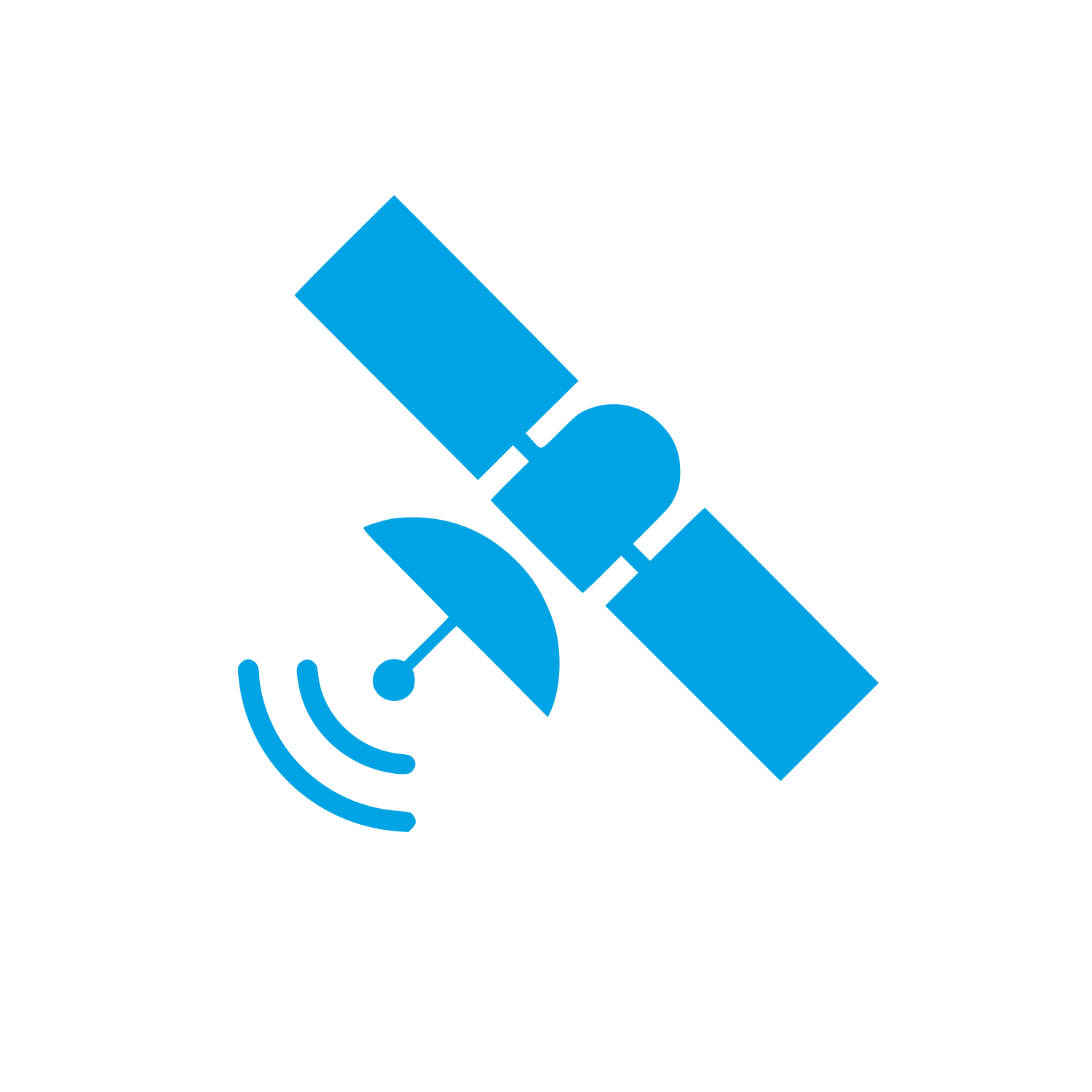 Satellite Dish Signal Logo #00a3e4