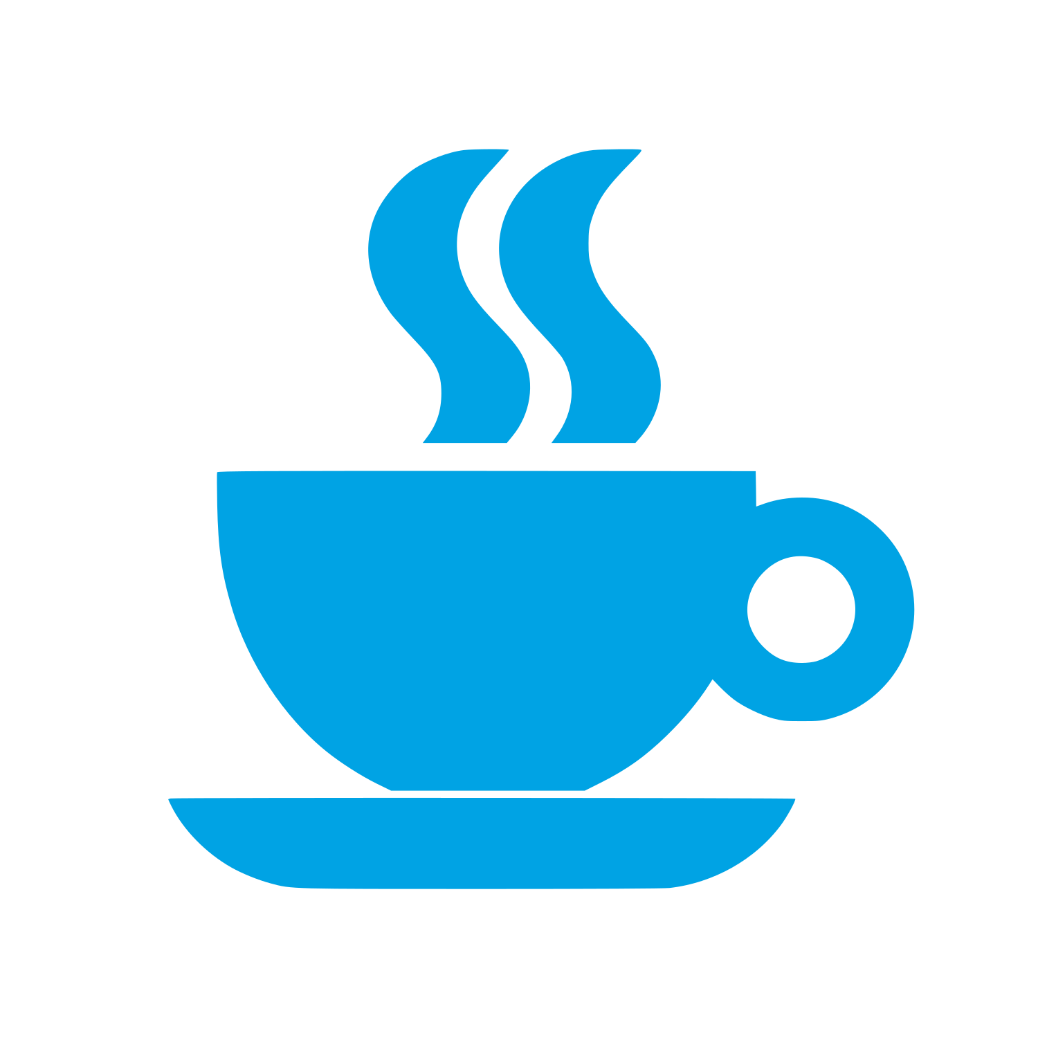 Coffee Cup Steam Logo #00a3e4