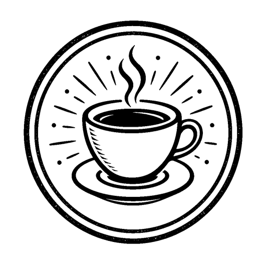 Coffee Cup Circle Badge Logo