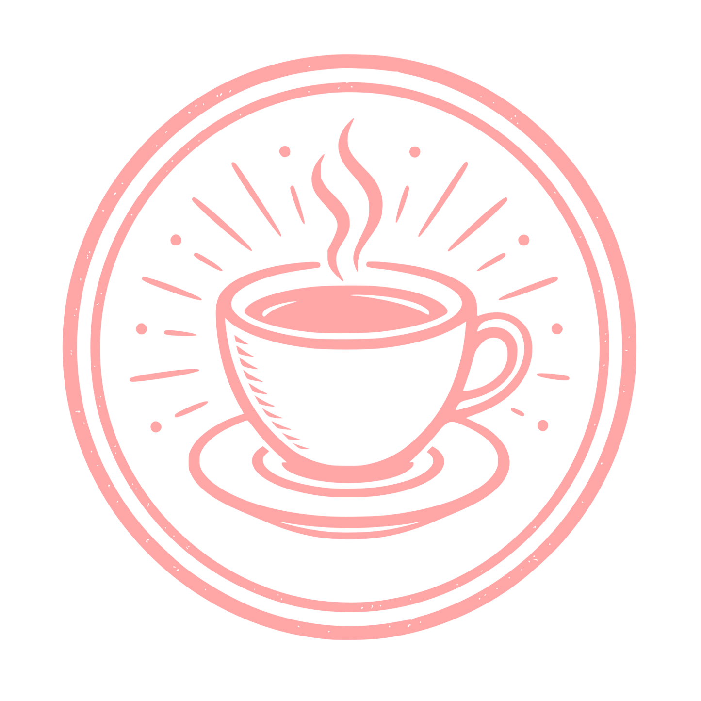 Coffee Cup Circle Badge Logo #ffa6a6