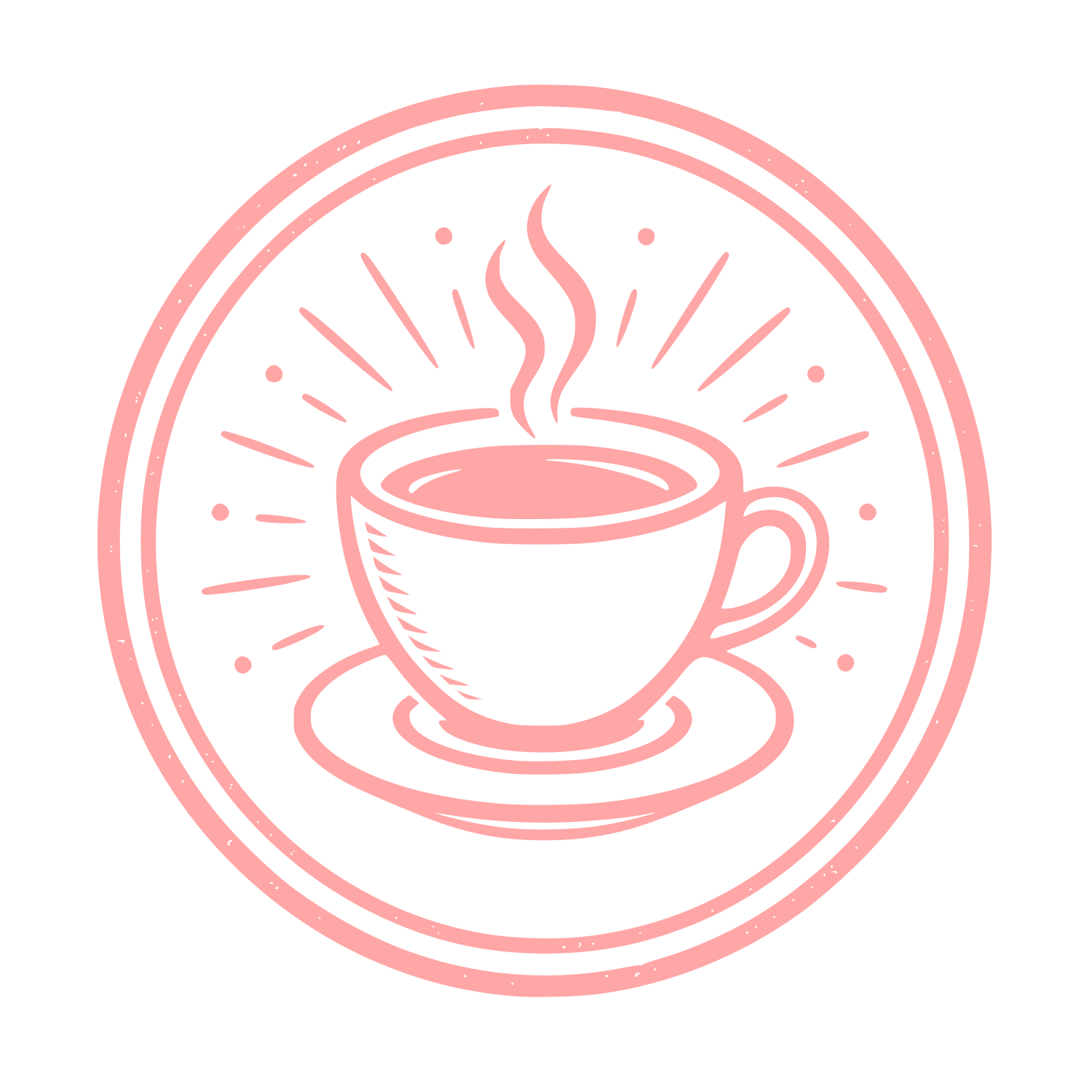 Coffee Cup Circle Badge Logo #ffa6a6