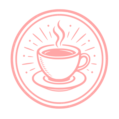 Coffee Cup Circle Badge Logo #ffa6a6