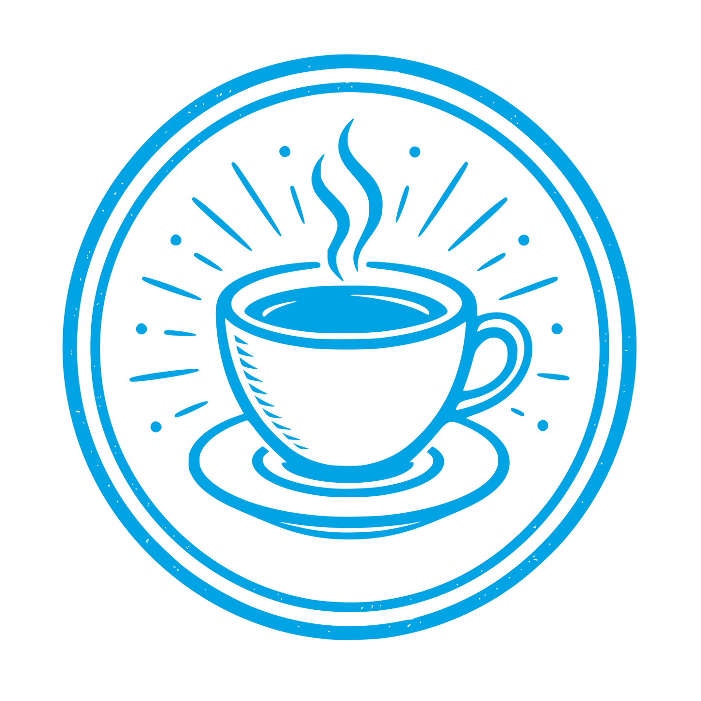 Coffee Cup Circle Badge Logo #00a3e4