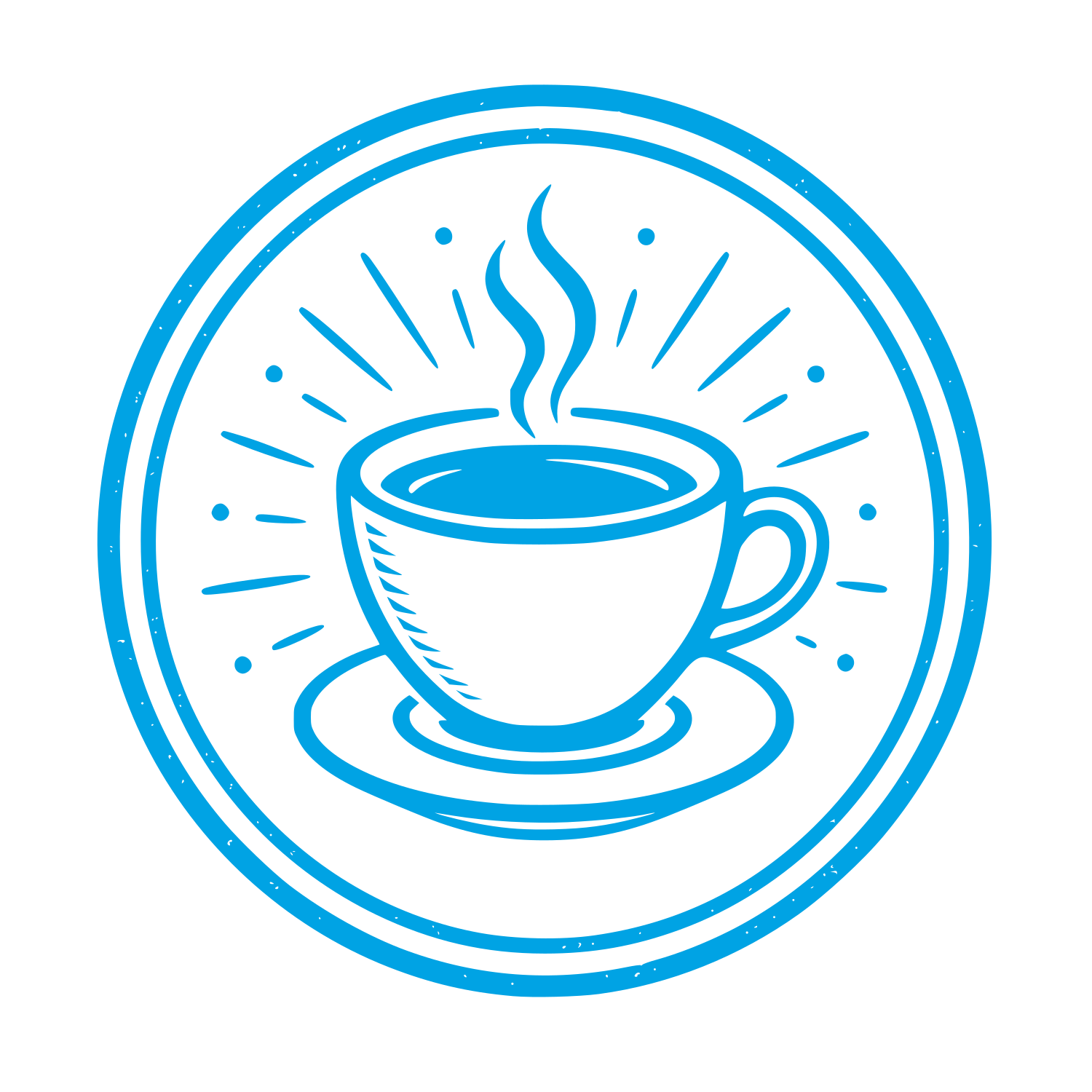 Coffee Cup Circle Badge Logo #00a3e4