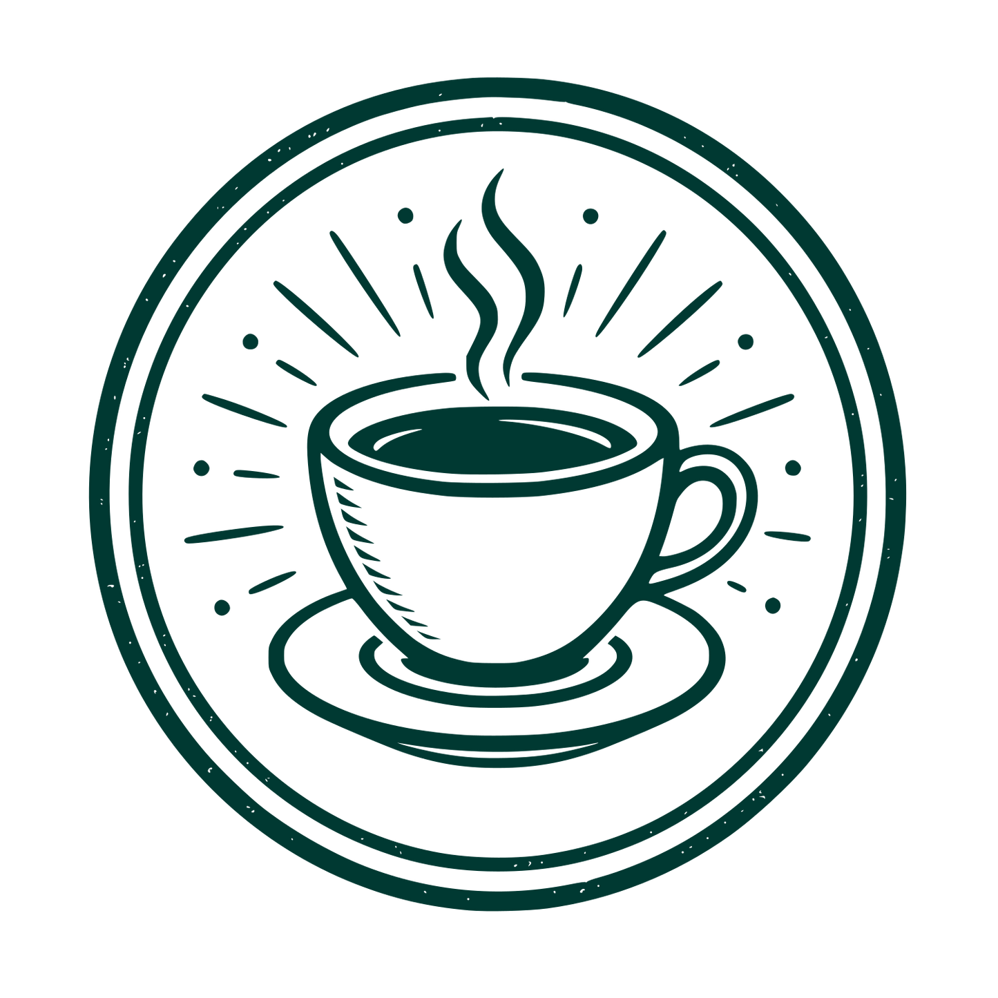 Coffee Cup Circle Badge Logo #003932