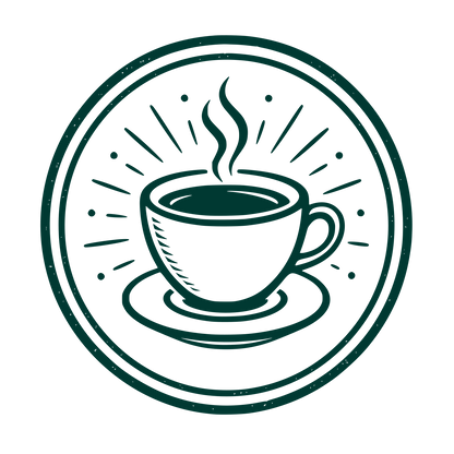 Coffee Cup Circle Badge Logo #003932