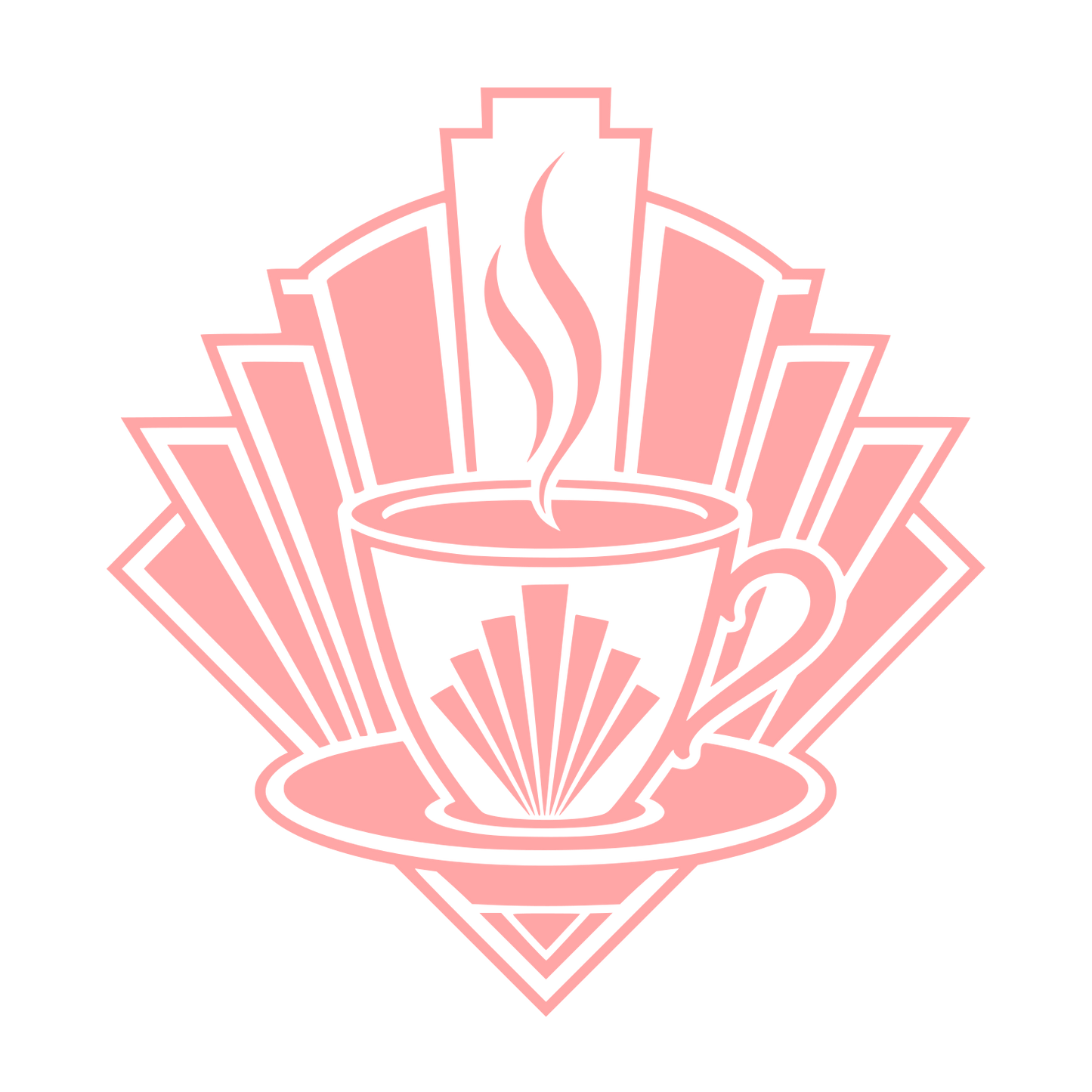 Art Deco Coffee Cup Logo #ffa6a6