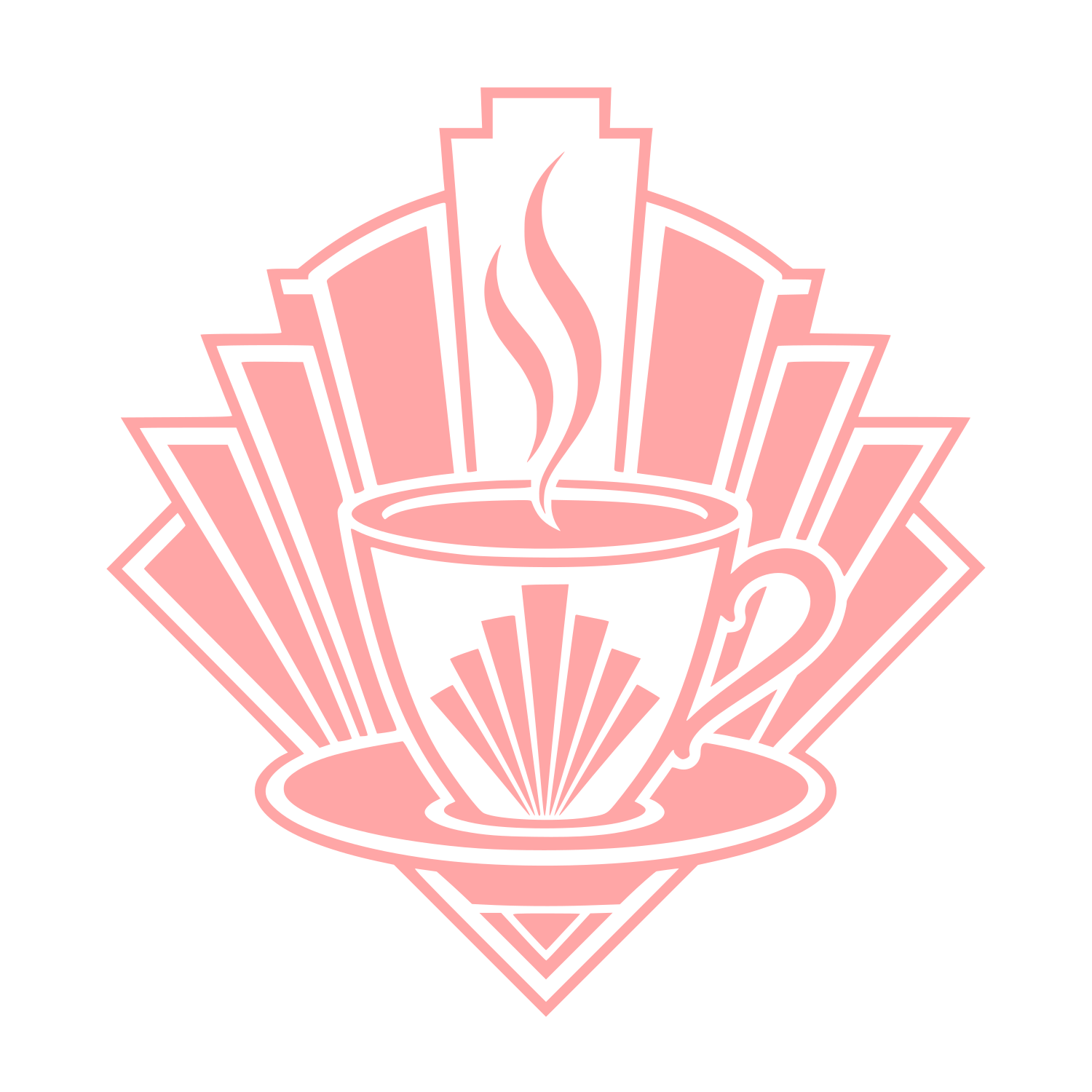 Art Deco Coffee Cup Logo #ffa6a6