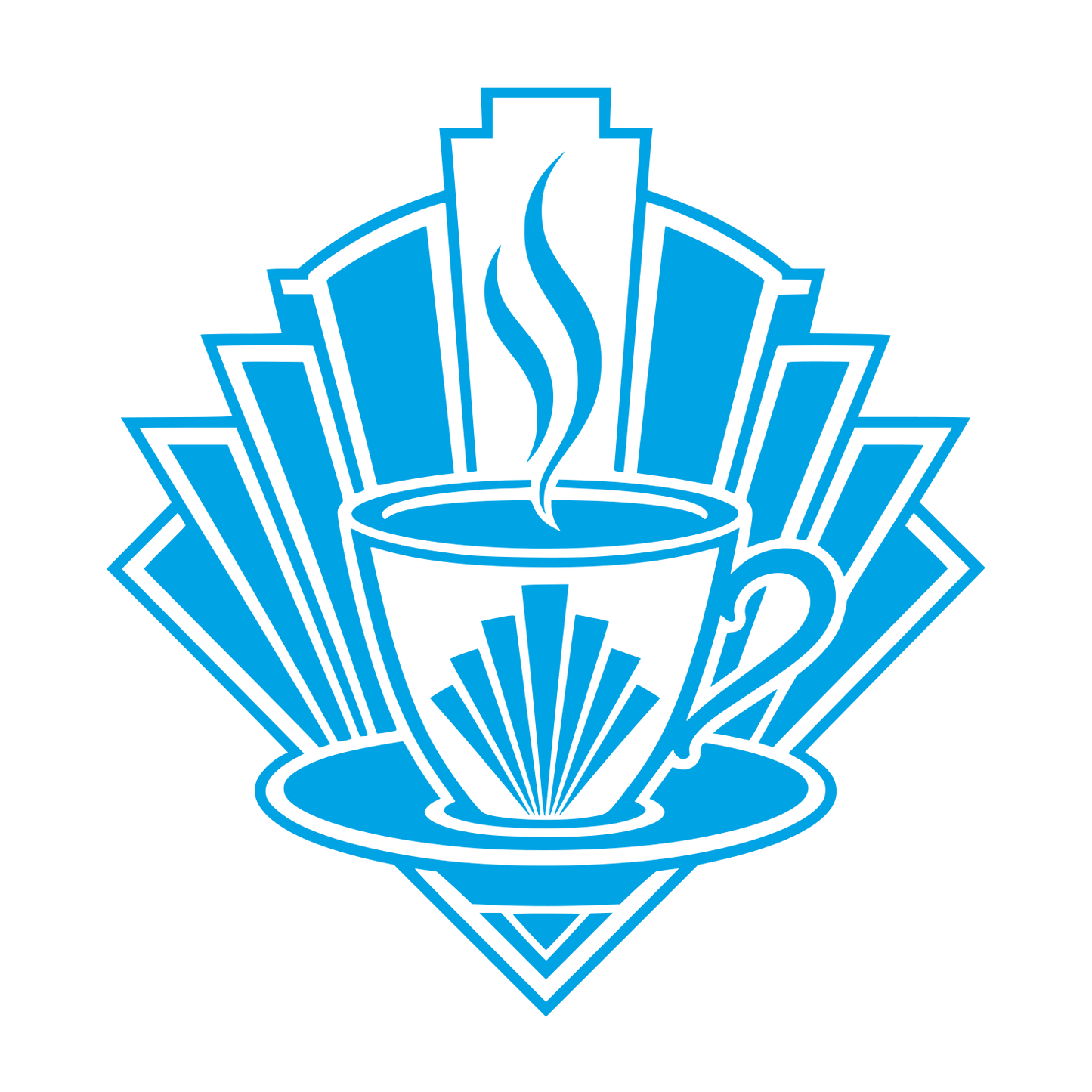 Art Deco Coffee Cup Logo #00a3e4
