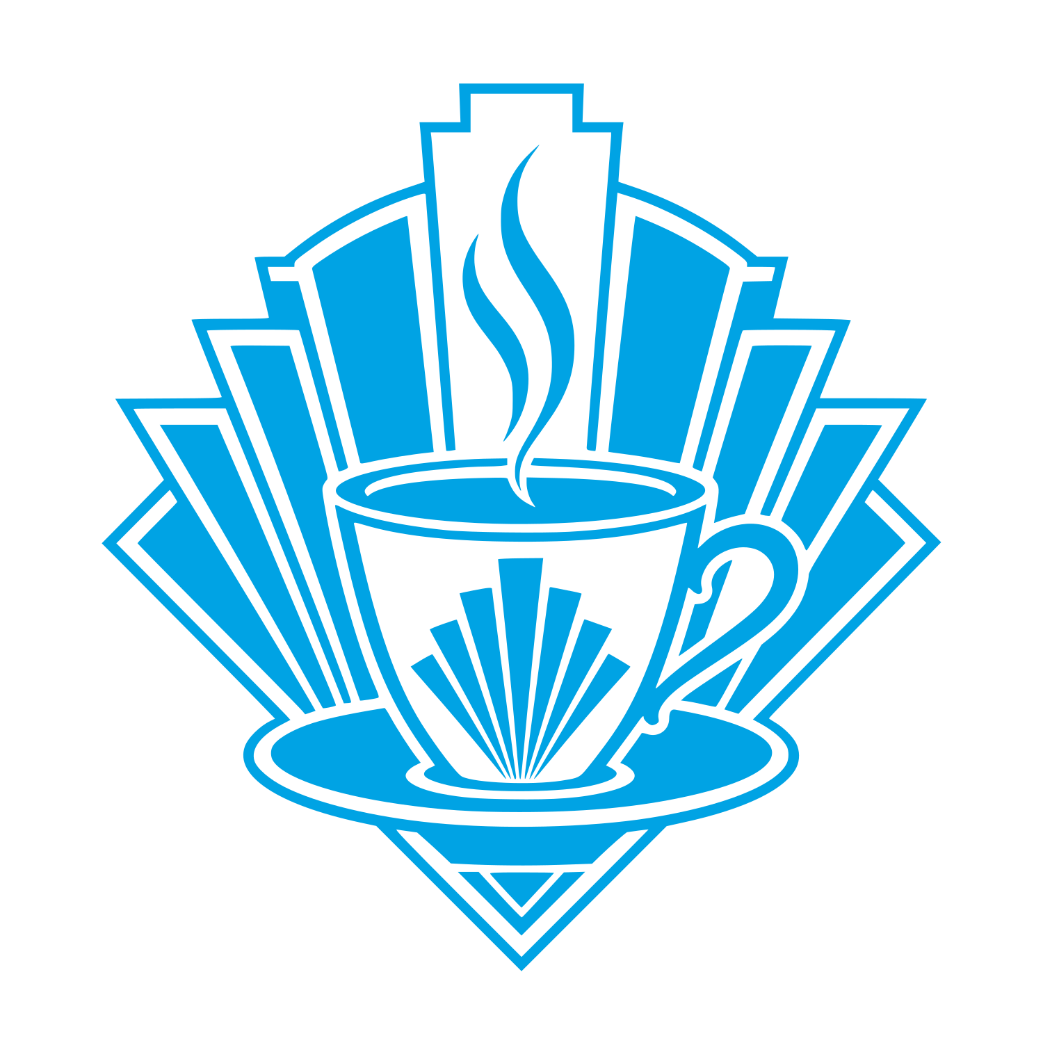Art Deco Coffee Cup Logo #00a3e4