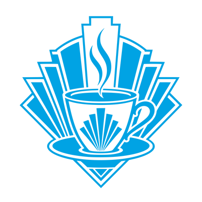 Art Deco Coffee Cup Logo #00a3e4