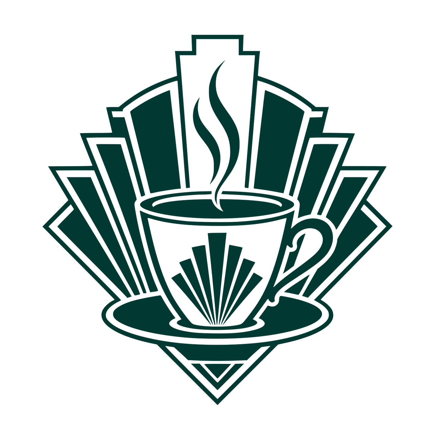 Art Deco Coffee Cup Logo #003932