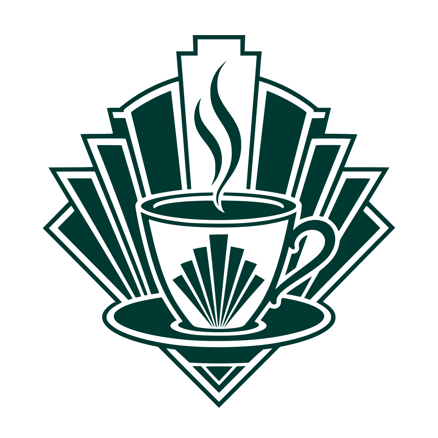 Art Deco Coffee Cup Logo #003932
