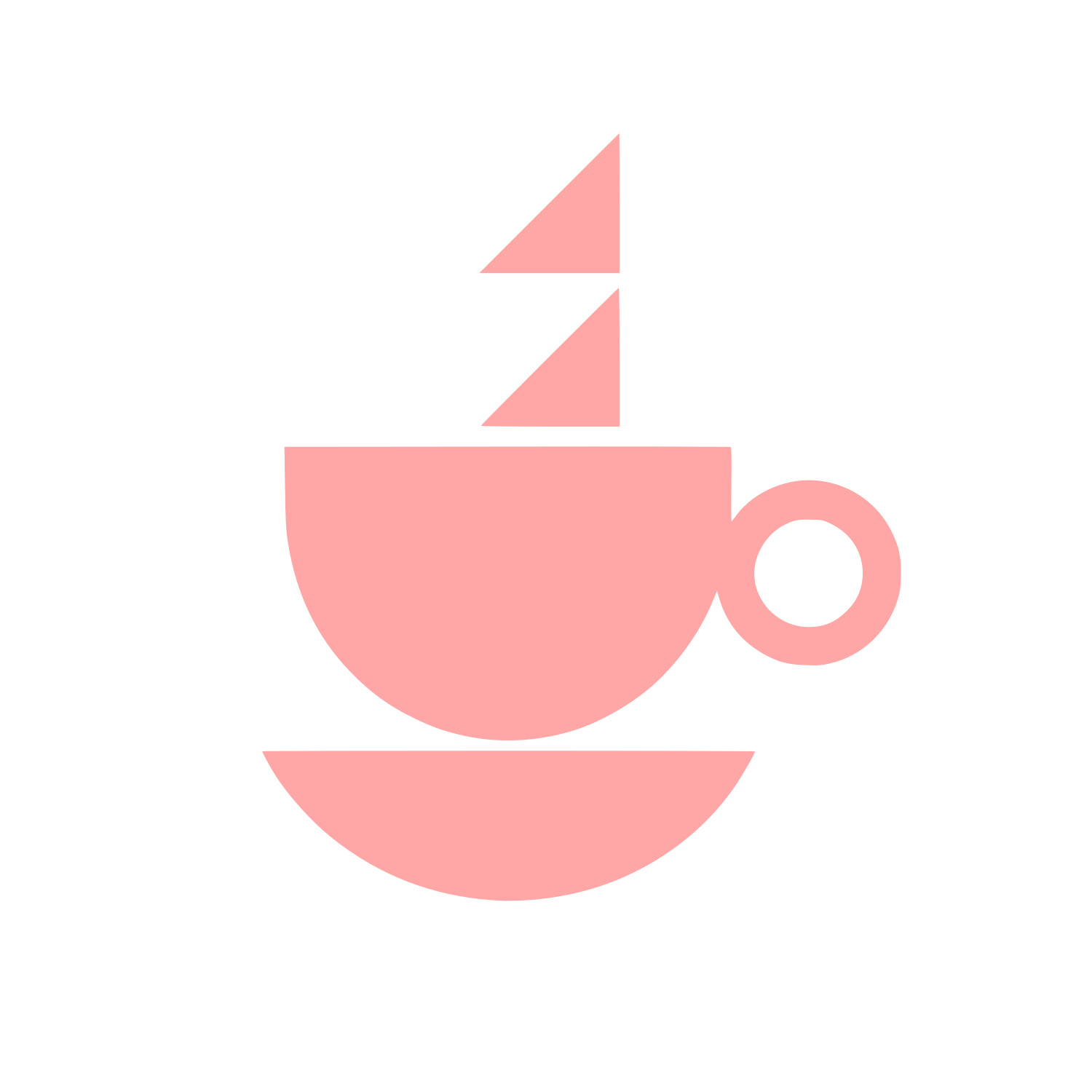 Sailboat Coffee Cup Logo #ffa6a6