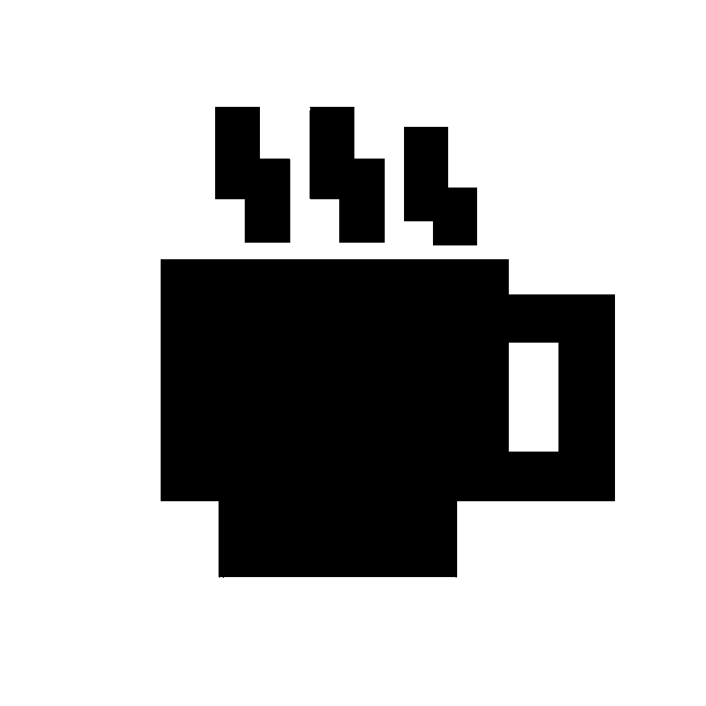 Pixel Art Coffee Cup Logo