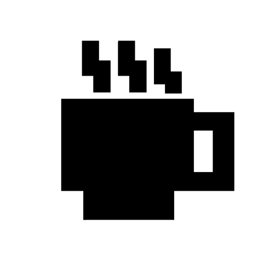 Pixel Art Coffee Cup Logo