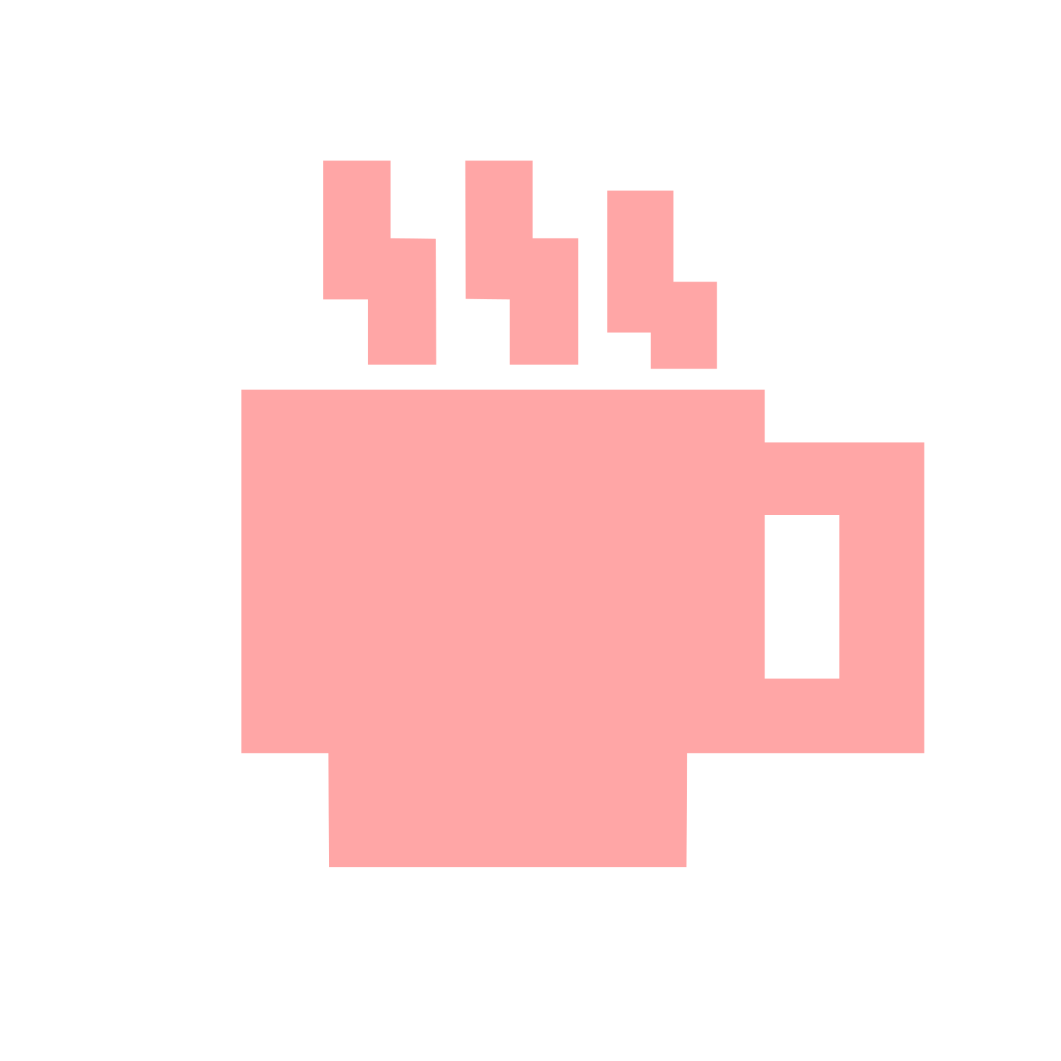 Pixel Art Coffee Cup Logo #ffa6a6