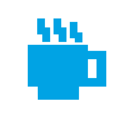 Pixel Art Coffee Cup Logo #00a3e4