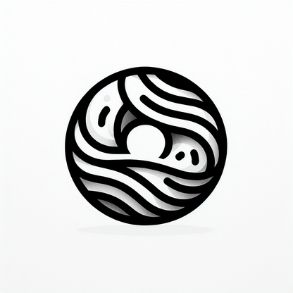 Modern Yin Yang Donut Logo