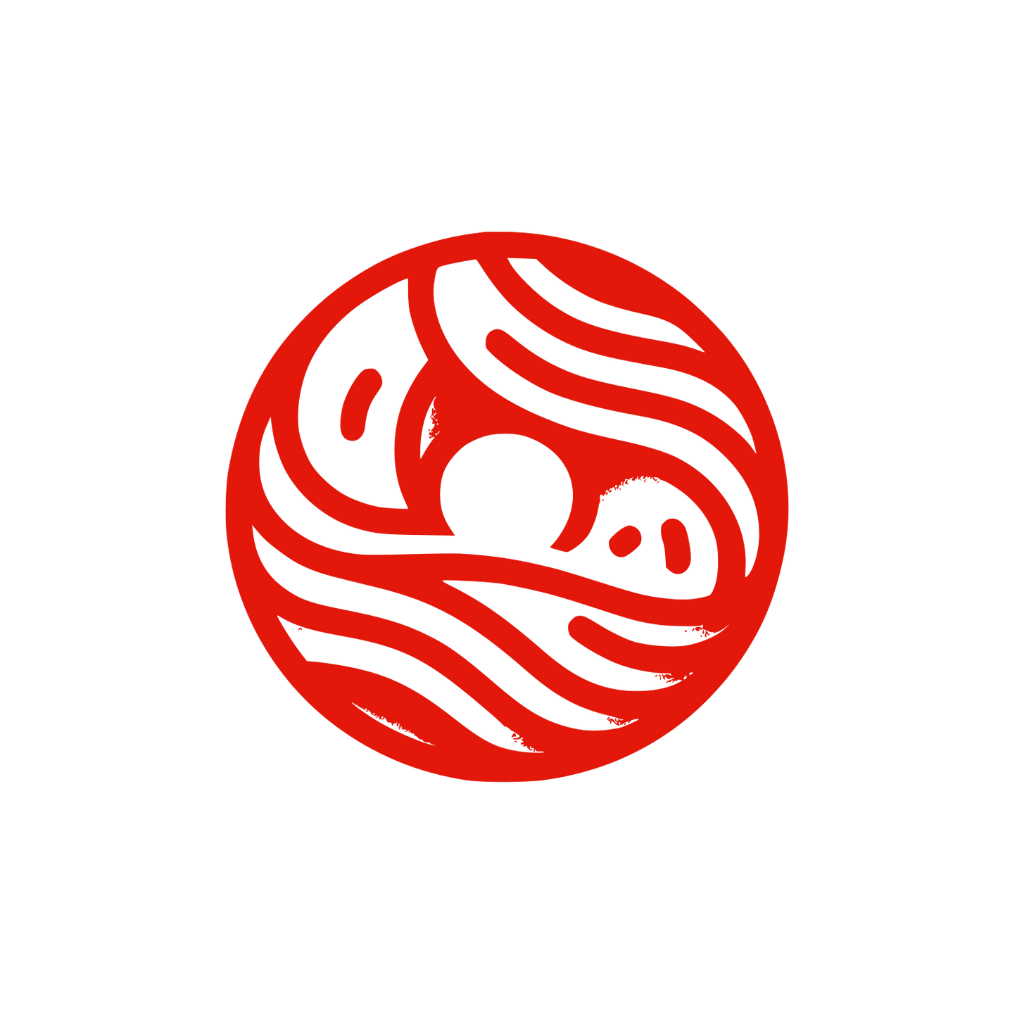 Modern Yin Yang Donut Logo #E3170A