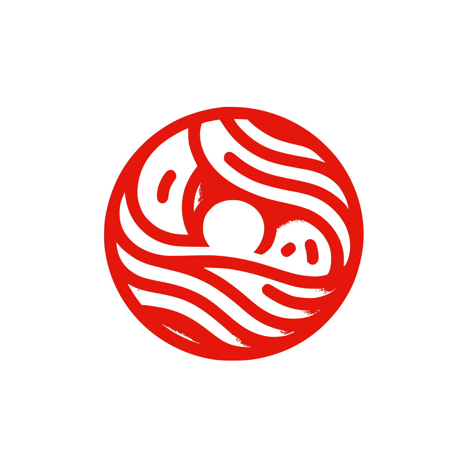 Modern Yin Yang Donut Logo #E3170A