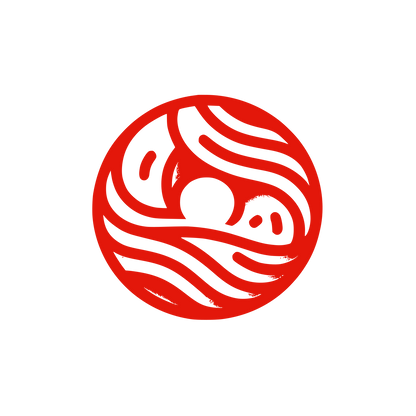 Modern Yin Yang Donut Logo #E3170A