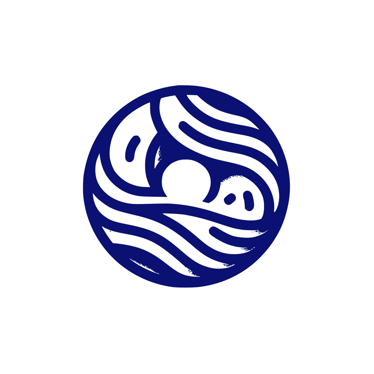 Modern Yin Yang Donut Logo #0A1172