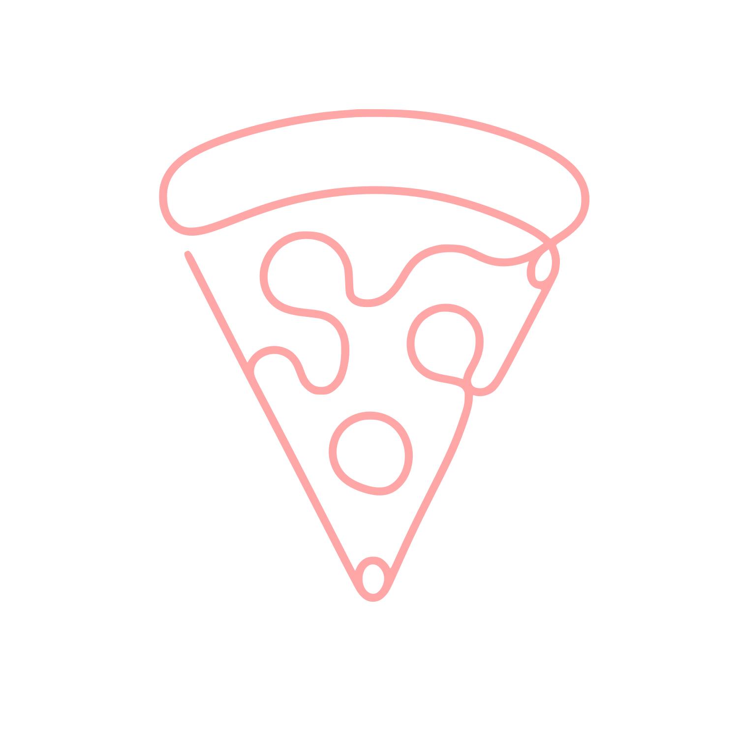 Pizza Slice Line Art Logo #ffa6a6