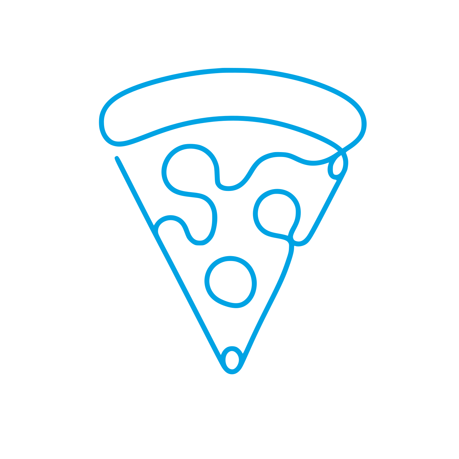 Pizza Slice Line Art Logo #00a3e4
