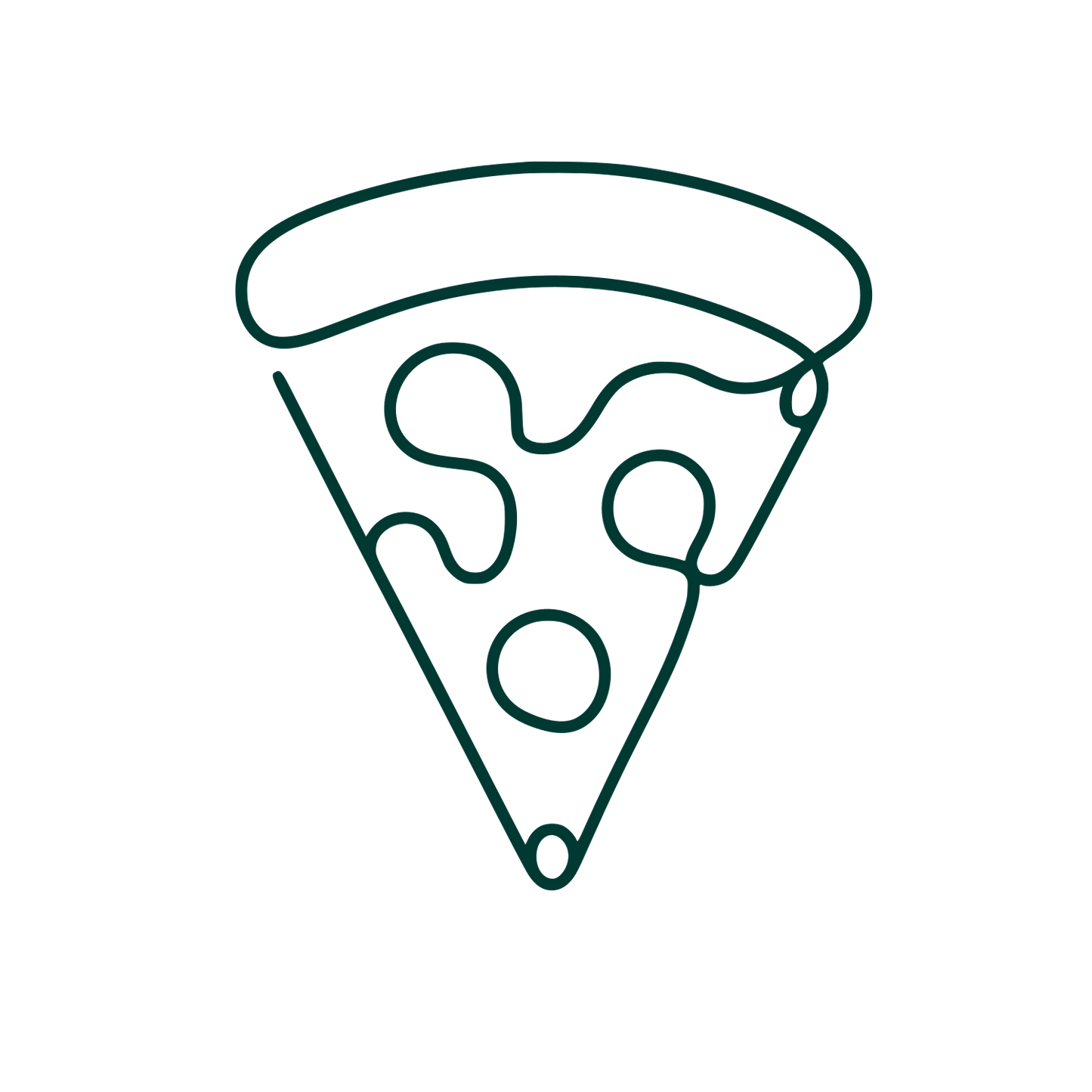 Pizza Slice Line Art Logo #003932