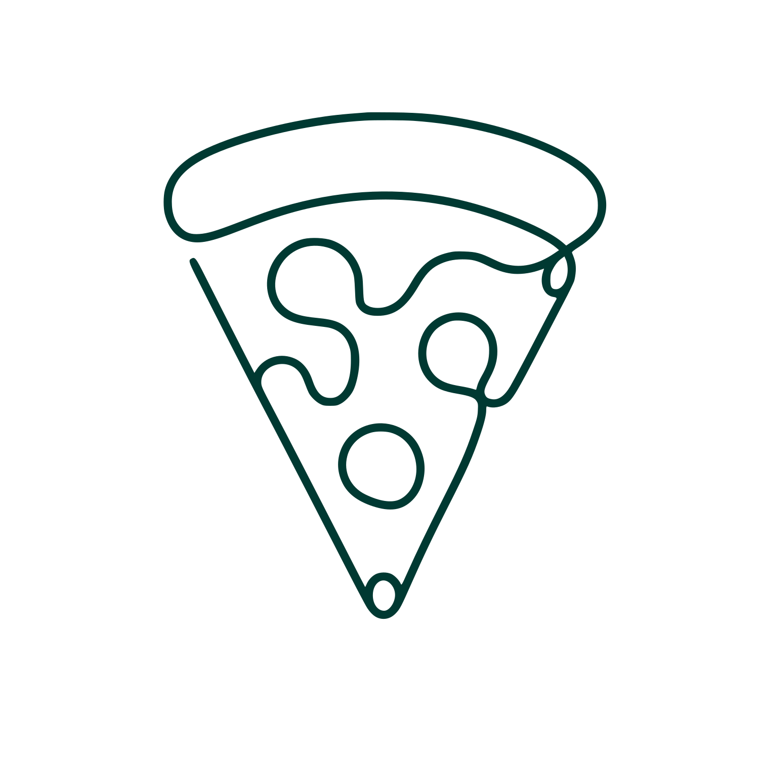 Pizza Slice Line Art Logo #003932