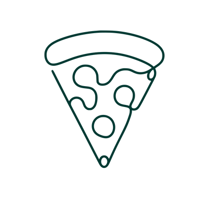 Pizza Slice Line Art Logo #003932