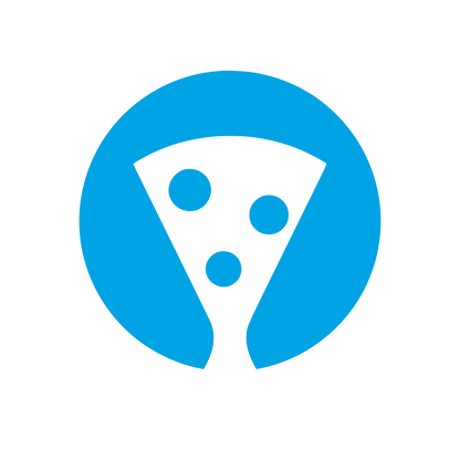 Pizza Slice Circle Logo #00a3e4