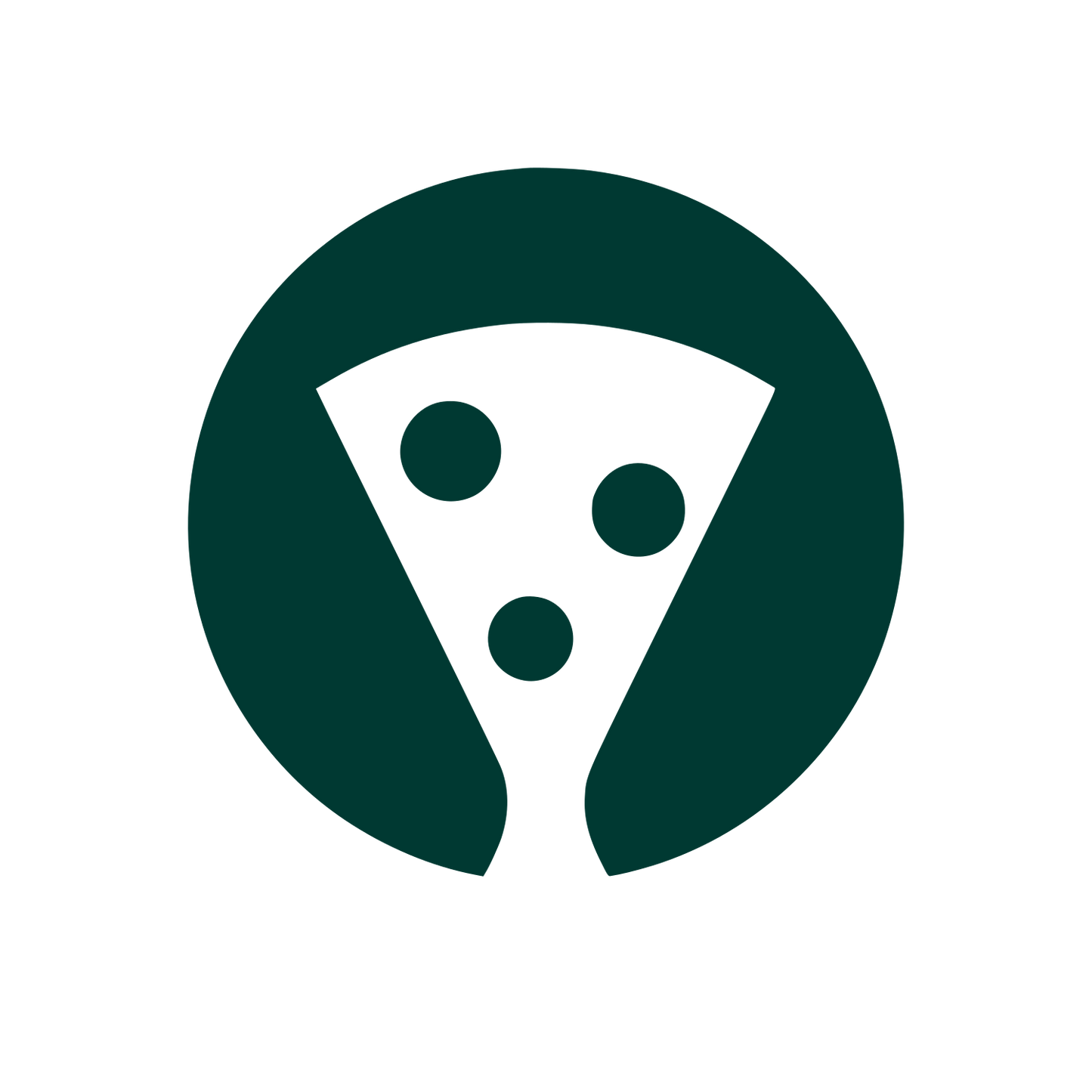 Pizza Slice Circle Logo #003932