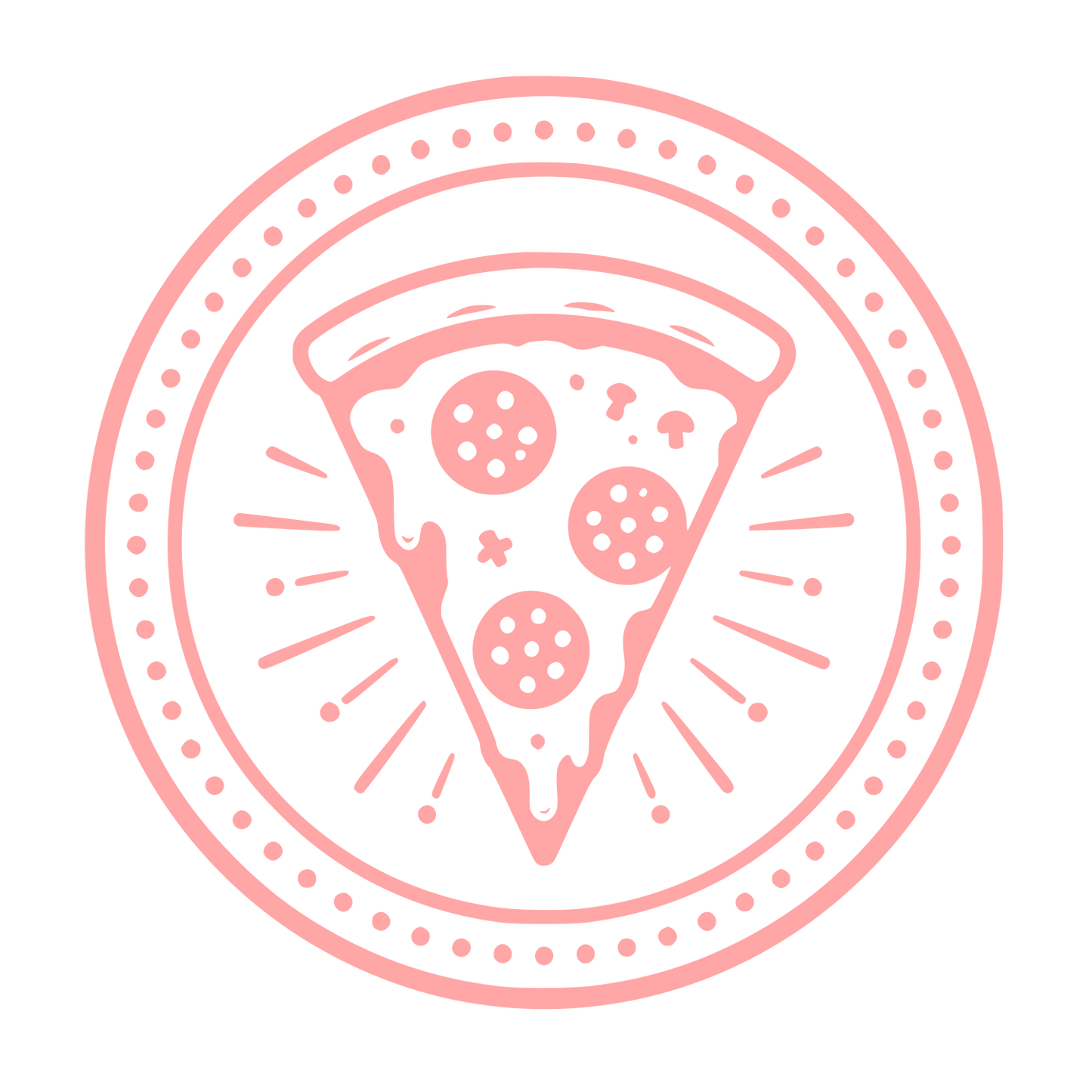Pizza Slice Badge Logo #ffa6a6