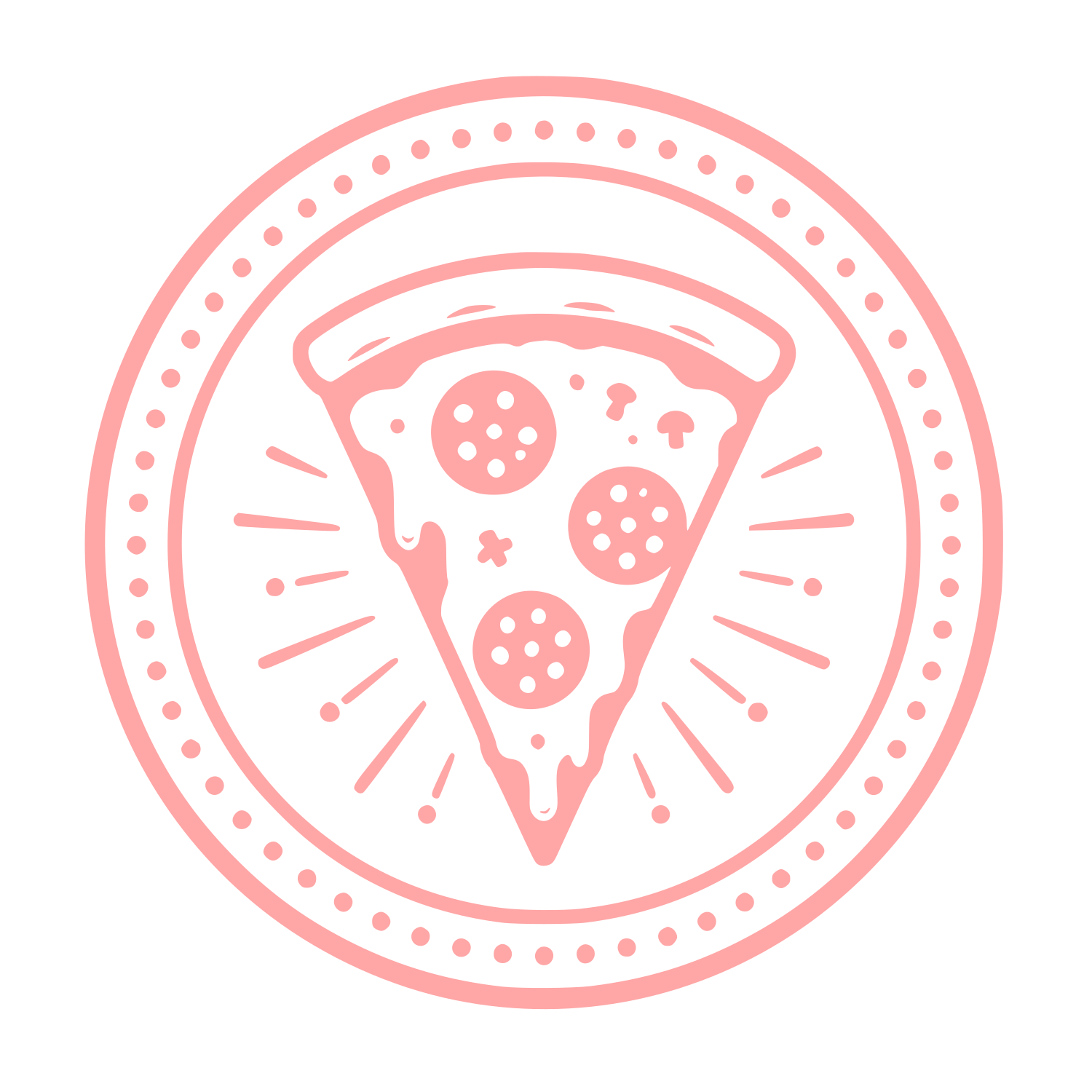 Pizza Slice Badge Logo #ffa6a6