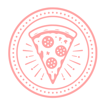Pizza Slice Badge Logo #ffa6a6