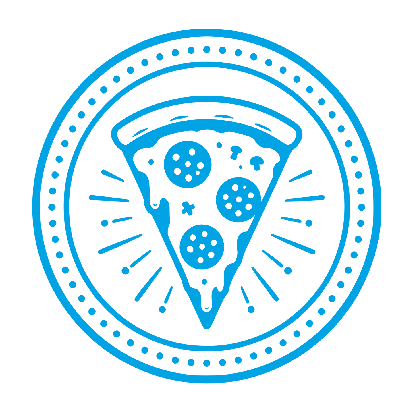 Pizza Slice Badge Logo #00a3e4