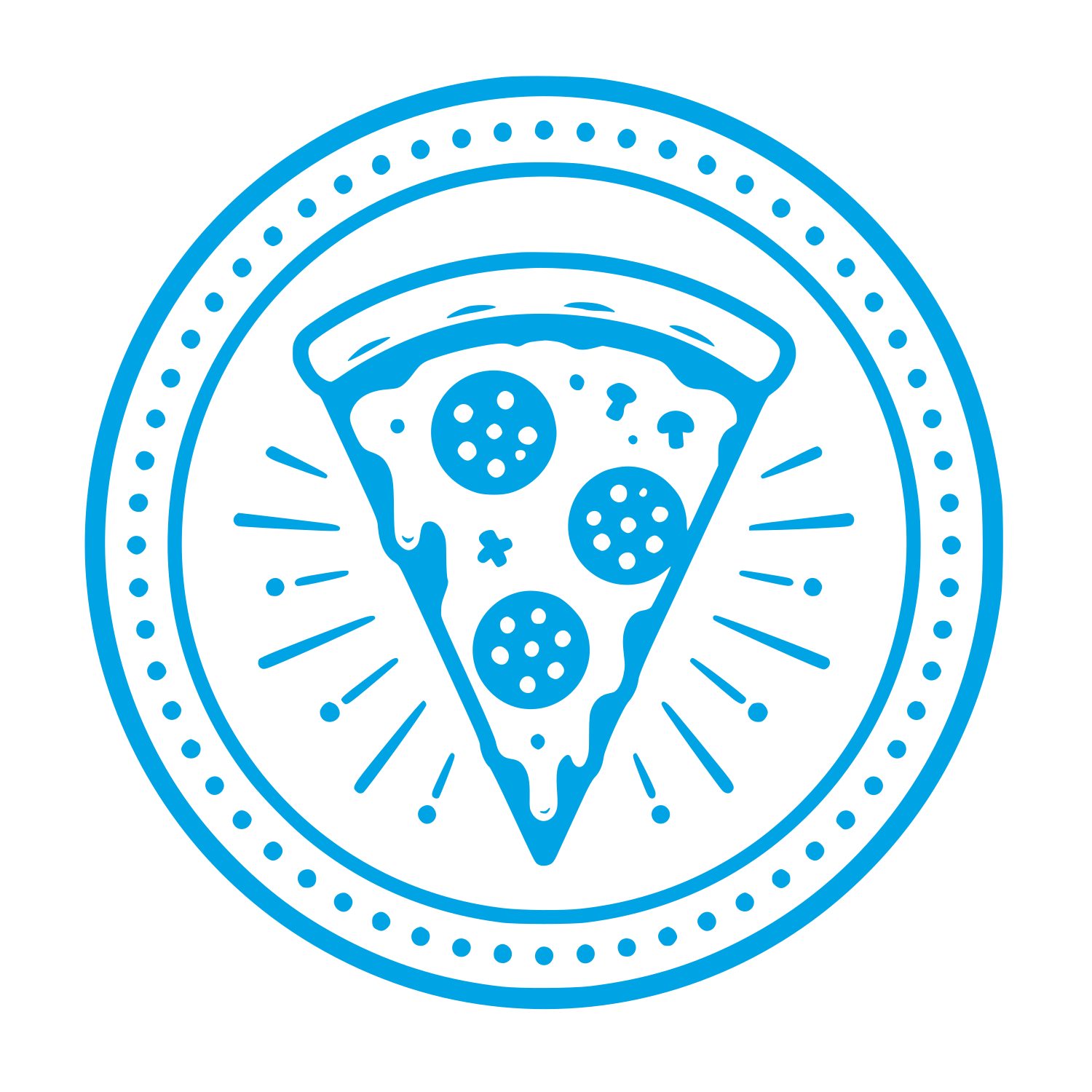Pizza Slice Badge Logo #00a3e4