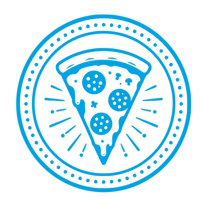 Pizza Slice Badge Logo #00a3e4