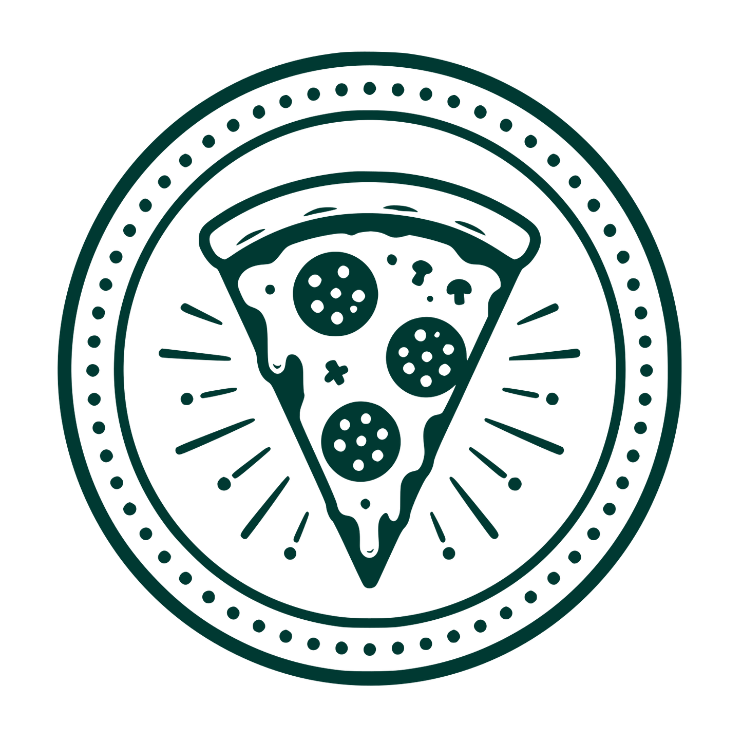 Pizza Slice Badge Logo #003932