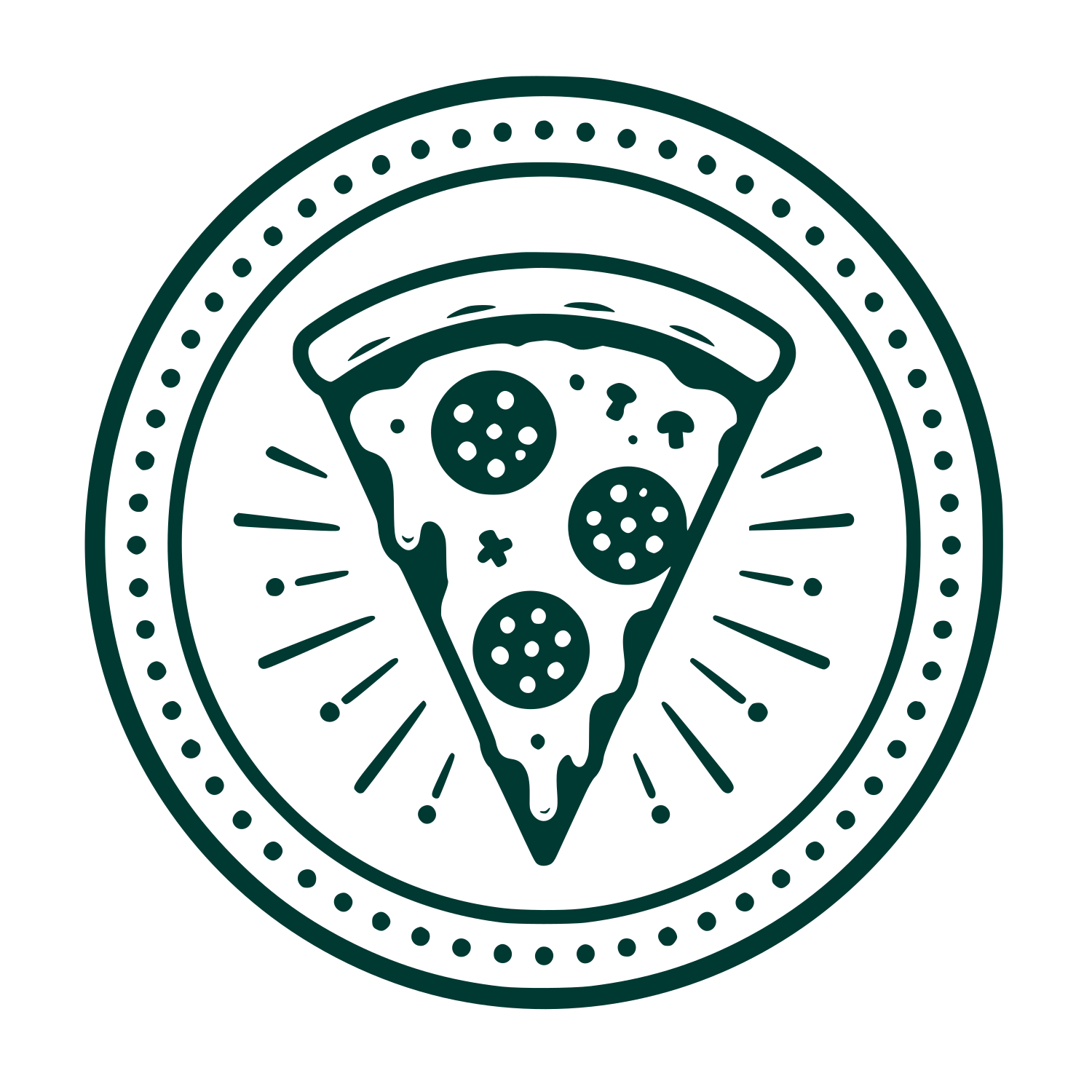 Pizza Slice Badge Logo #003932