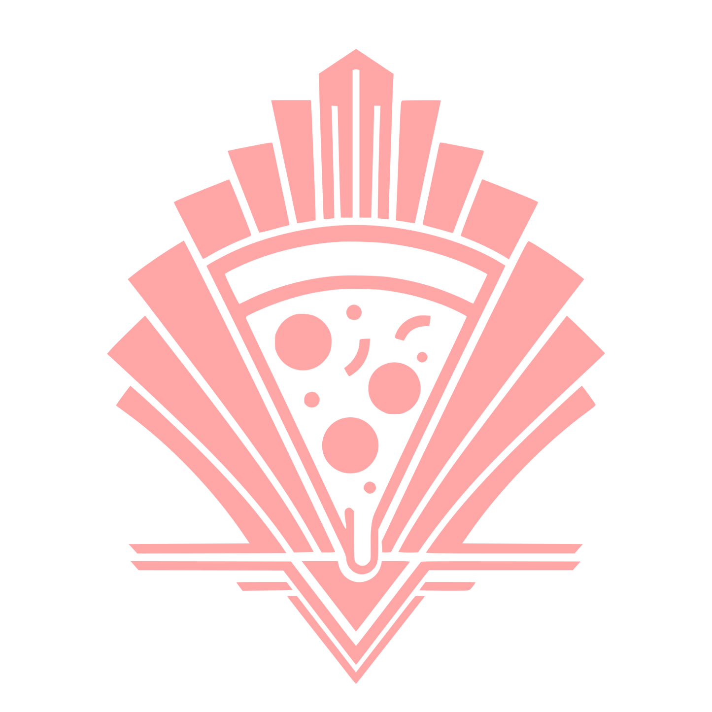 Art Deco Pizza Slice Logo #ffa6a6