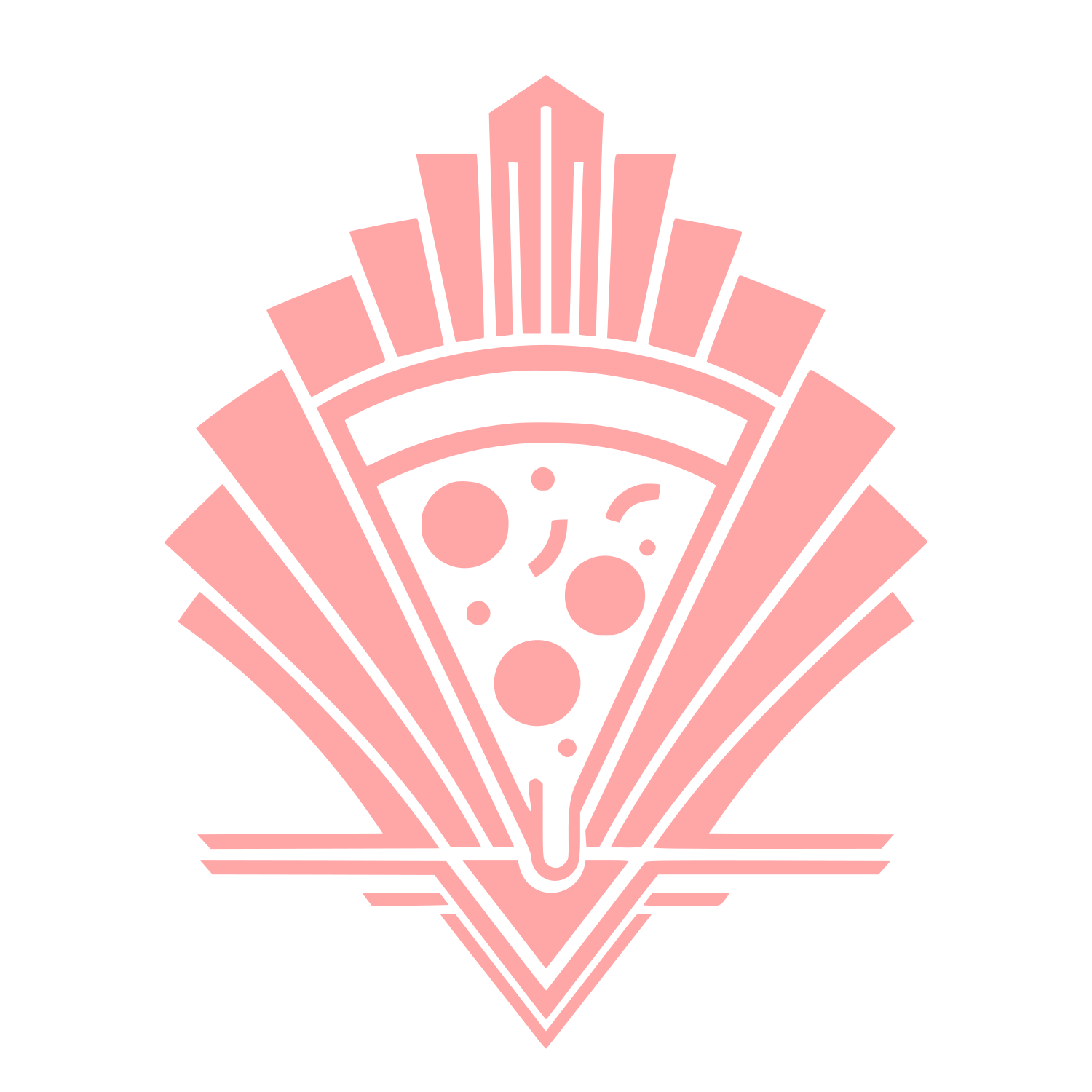 Art Deco Pizza Slice Logo #ffa6a6