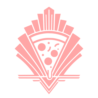 Art Deco Pizza Slice Logo #ffa6a6