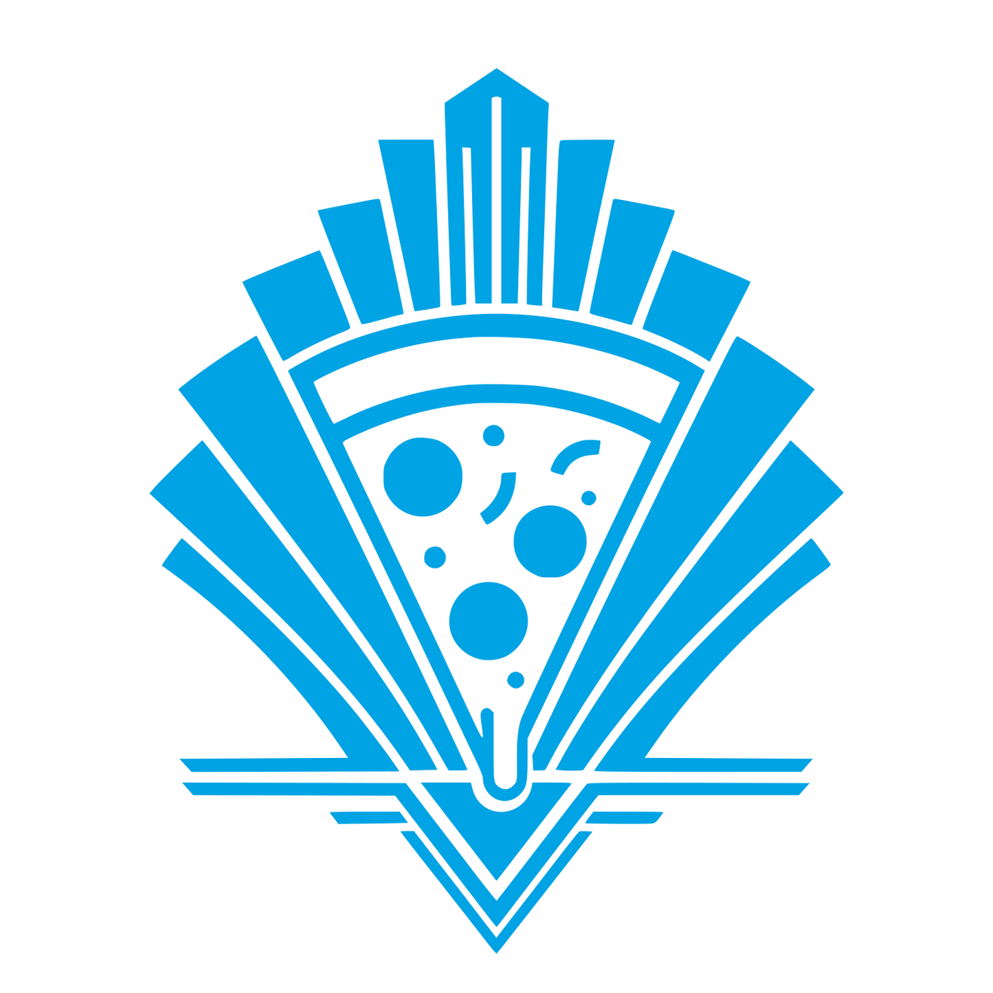 Art Deco Pizza Slice Logo #00a3e4