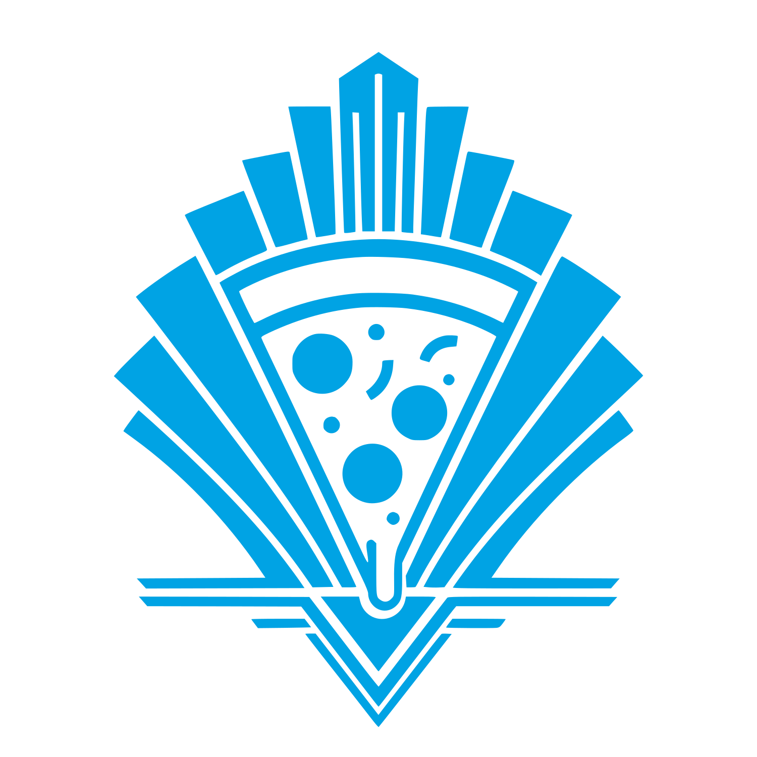 Art Deco Pizza Slice Logo #00a3e4