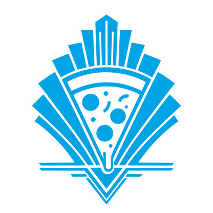 Art Deco Pizza Slice Logo #00a3e4